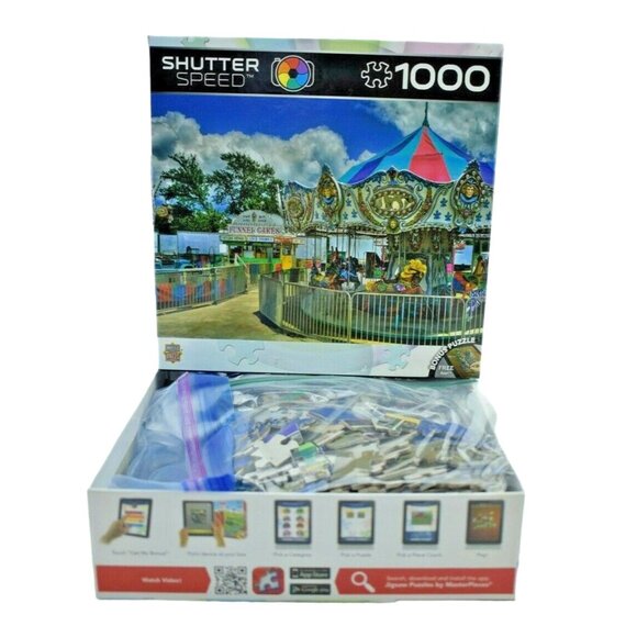 Master Pieces Shutter Speed Joyride Carousel 1000 pc Jigsaw Puzzle Complete - Picture 9 of 9